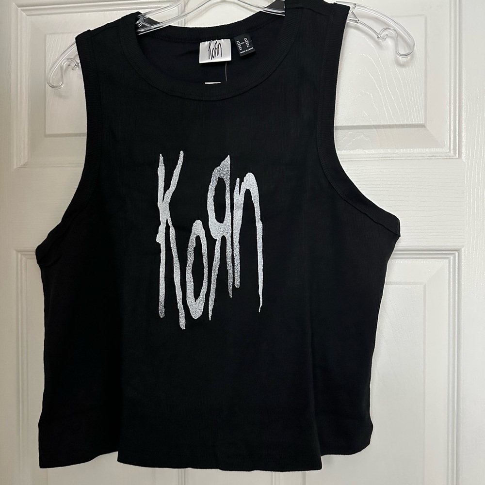 Sale!! Korn band cropped ribbed tank women's 2XL,1X